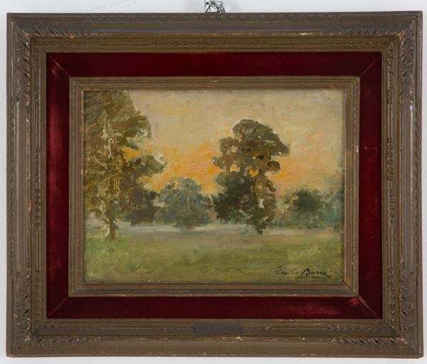 EMILIO BORSA - Painting "ROYAL GARDEN OF MONZA"