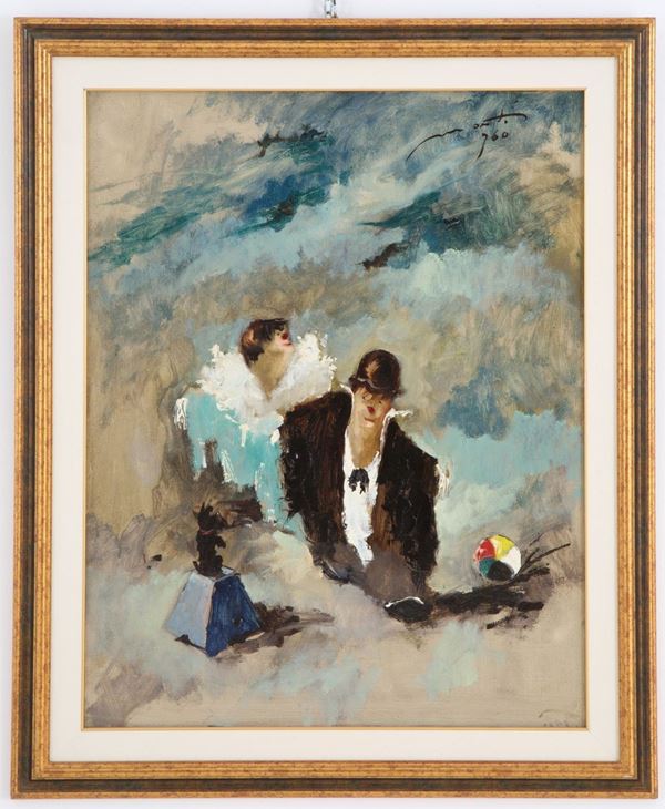CESARINO  MONTI - Painting "CLOWNS"