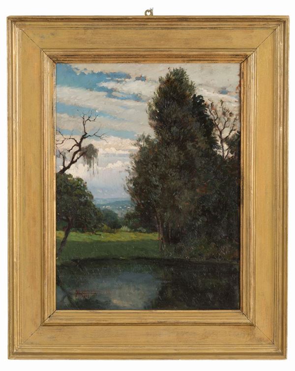 GIGI COMOLLI - Painting "VIEW OF THE LAKE"