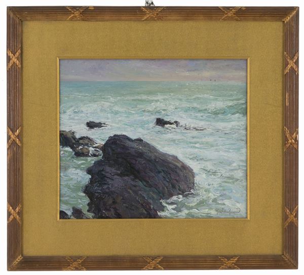 GUGLIELMO BALDASSINI - Painting "REEF IN THE MIDDLE OF THE SEA"