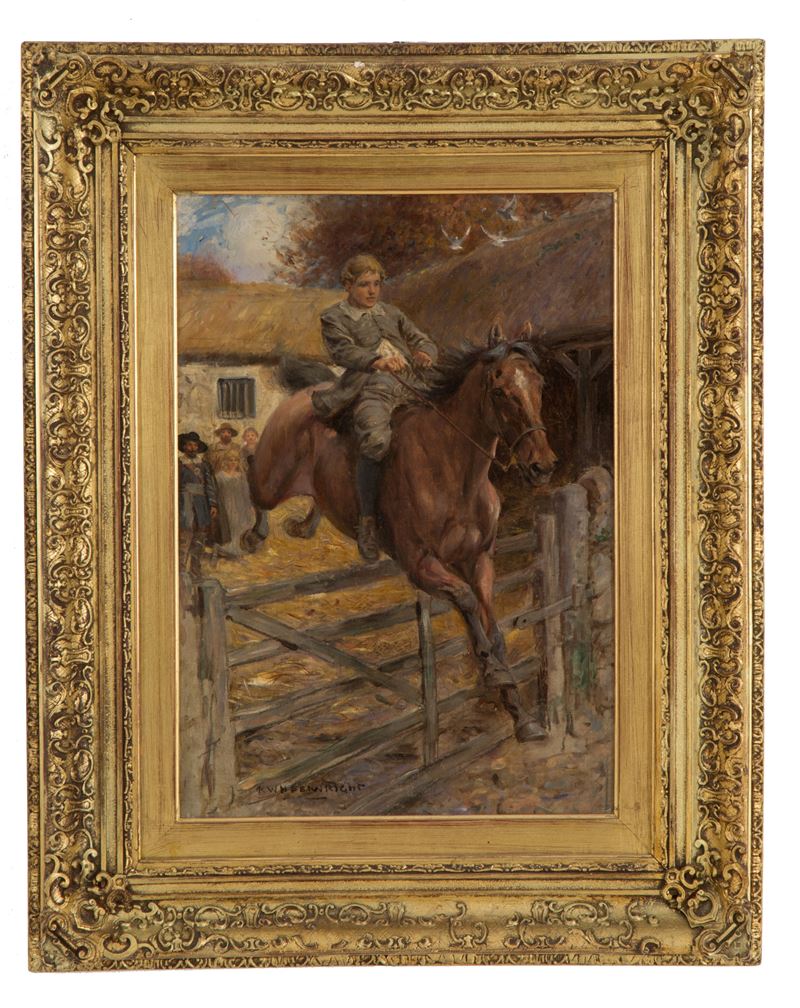 Rowland Wheelwright - Dipinto "salto del Recinto a Cavallo"