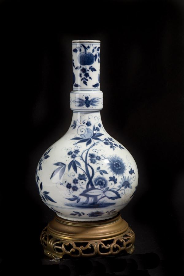 White and blue vase