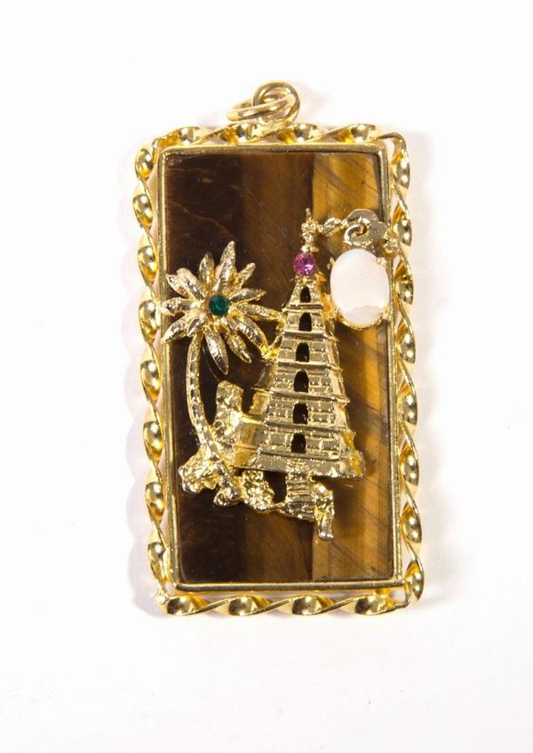 Hard stone pendant