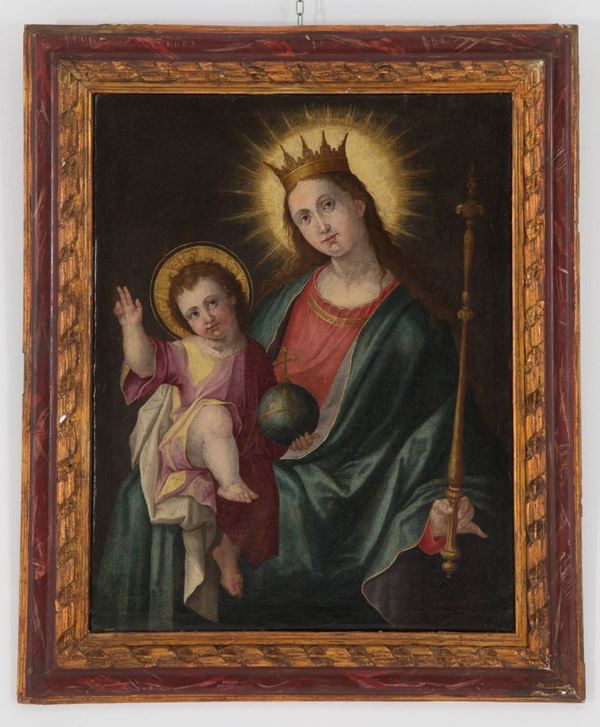 Dipinto "MADONNA CON BAMBINO SALVATOR MUNDI"