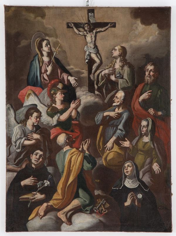 FRANCESCO SOLIMENA - Painting "ADORATION OF THE CROSS"