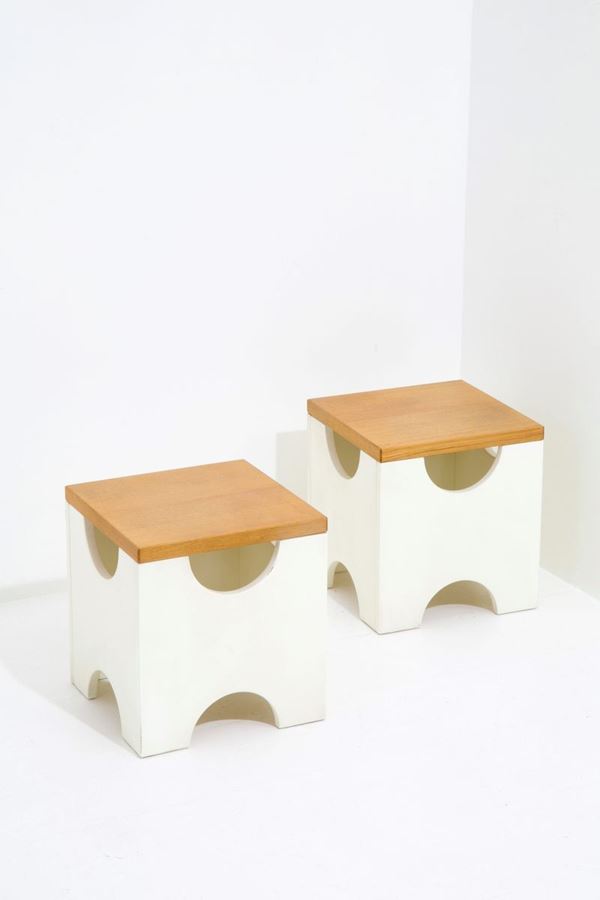 ETTORE SOTTSASS - Dado stools for POLTRONOVA