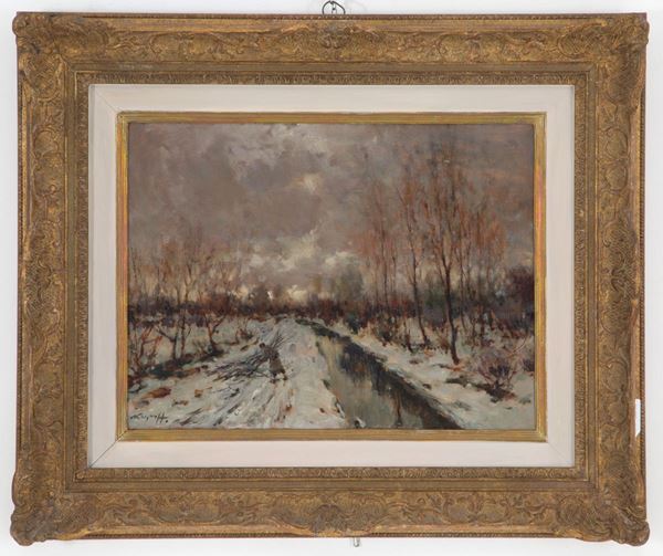 IVAN  KARPOFF - Painting "WINTER LANDSCAPE"