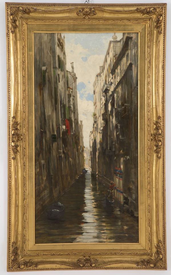 FILIPPO CARCANO - Painting "CANAL OF VENICE"