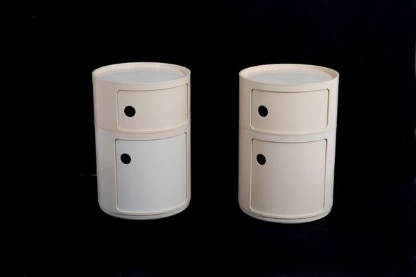 ANNA CASTELLI FERRIERI - Pair of bedside tables for KARTELL