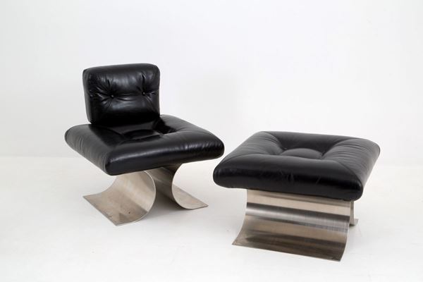 OSCAR NIEMEYER - Poltrona e pouff per ARAN LINE