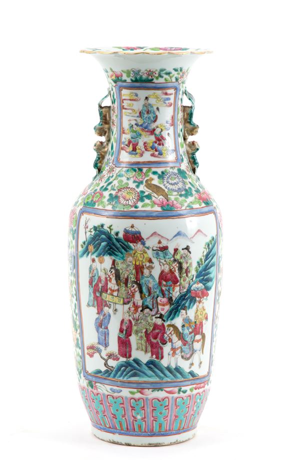 Rosa family porcelain vase
