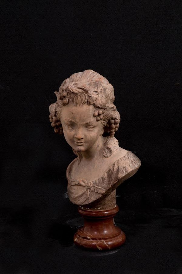 Bust in terracotta "FANCIULLA"