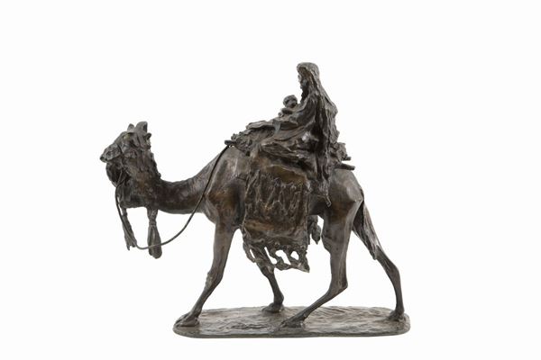 ERNESTO BAZZARO - Bronze sculpture "ESCAPE TO EGYPT"