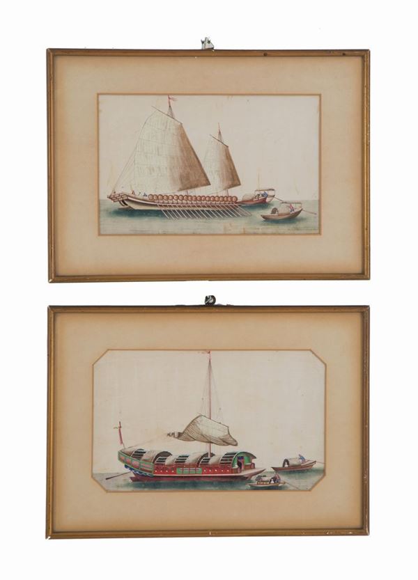 Pair of "GIUNCHE" paintings