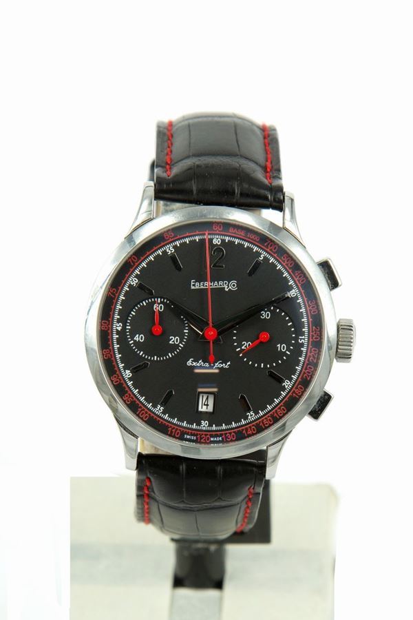 EBERHARD Extra Fort Chrono steel and leather