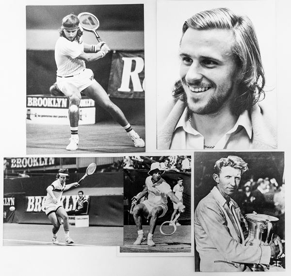 Five tennis photographs