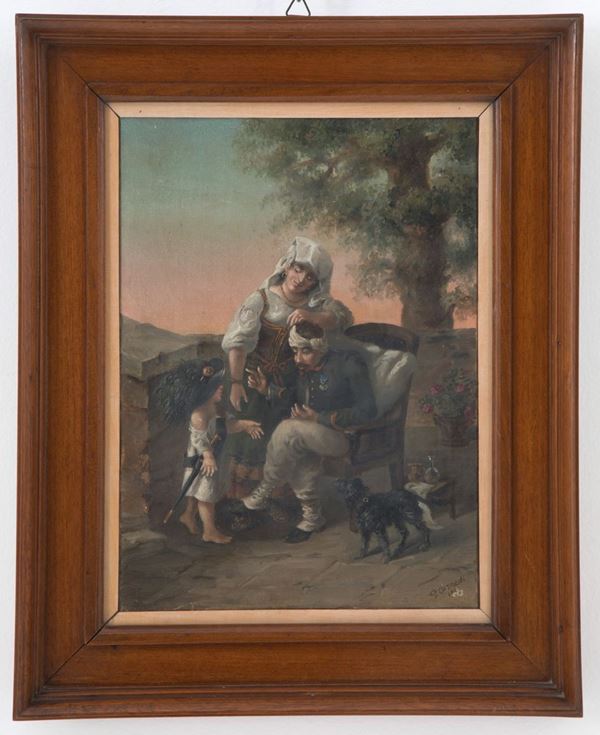 Painting "BERSAGLIERE IN THE FAMILY"