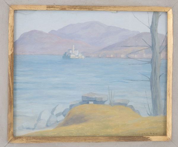 ANTONIO CALDERARA - Painting "THE LAKE OF ORTA"