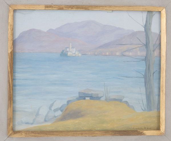 ANTONIO CALDERARA - Painting "THE LAKE OF ORTA"