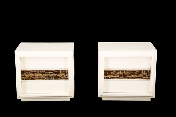 LUCIANO FRIGERIO - Two sculptural bedside tables