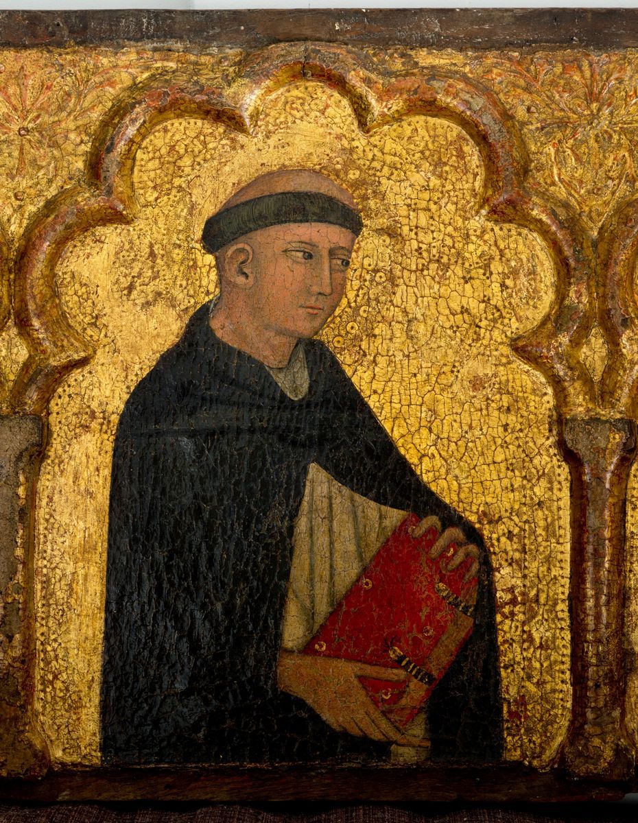 Francesco di Antonio da Ancona - Predella “Imago Pietatis” tra i Santi Pietro, Domenico, la Vergi...