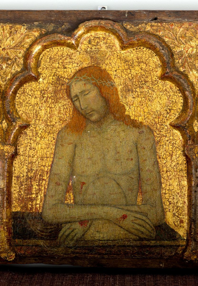 Francesco di Antonio da Ancona - Predella “Imago Pietatis” tra i Santi Pietro, Domenico, la Vergi...