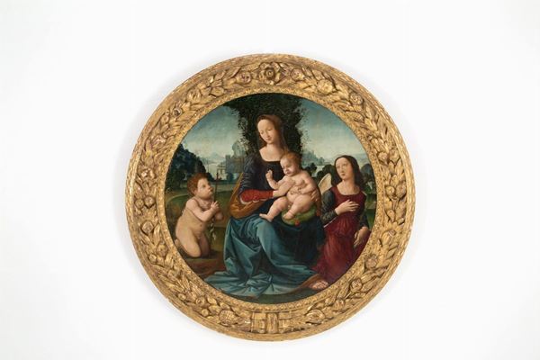 Painting "MADONNA WITH CHILD, SAINT JOHN AND THE ARCHANGEL GABRIEL"