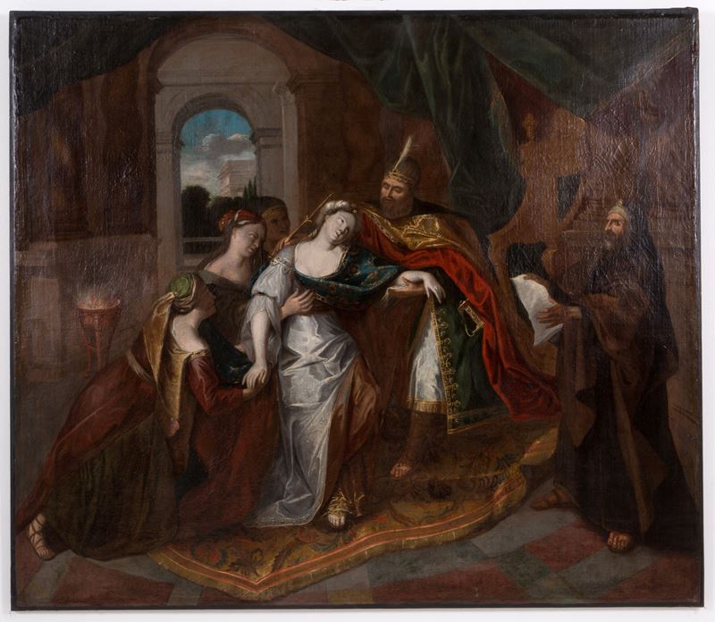 Dipinto "ester Sviene al Cospetto di Assuero"