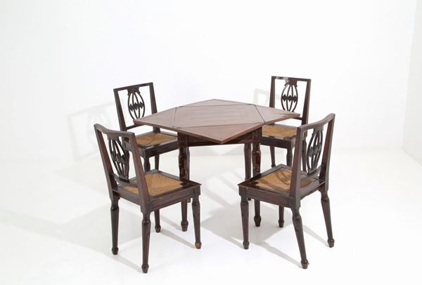 Game table with four chairs