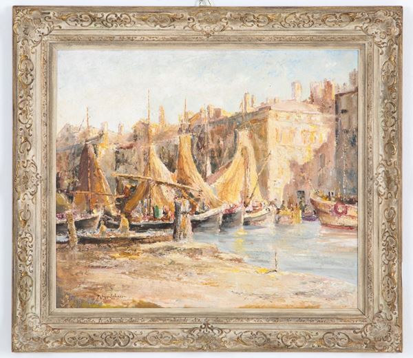 PETER SCHEER - Painting "VIEW OF CHIOGGIA"