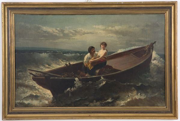 Painting "GALANT SCENE IN BOAT"