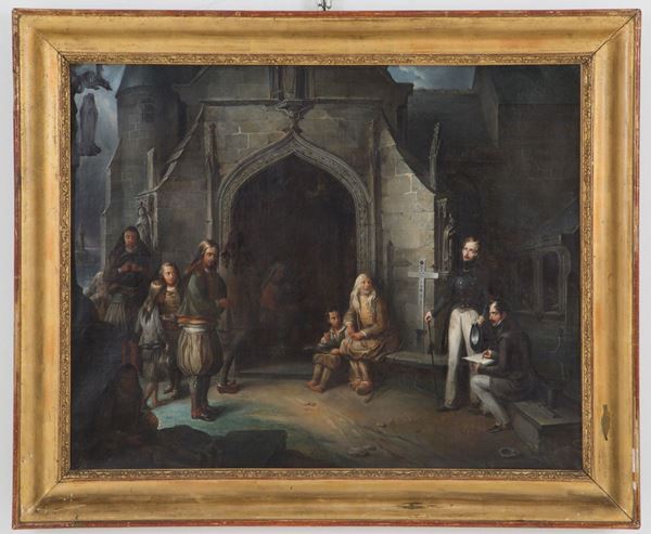 Painting "NIGHT SCENE WITH FIGURES"