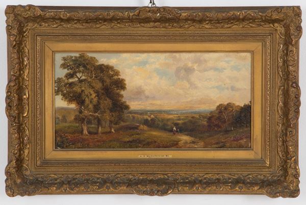 ALFRED AUGUST II GLENDENING - Painting "LANDSCAPE WITH FIGURES"