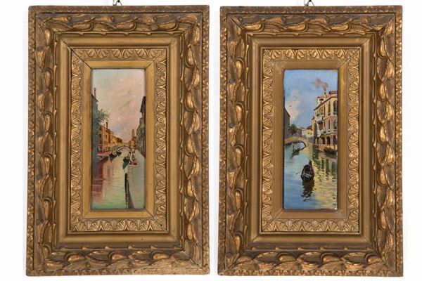 Pair of paintings "GLIMPSES OF VENICE"