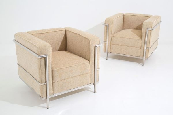 LE CORBUSIER,PIERRE JEANNERET,CHARLOTTE PERRIAND - Coppia di poltrone