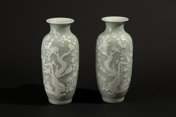 Coppia di vasi Celadon