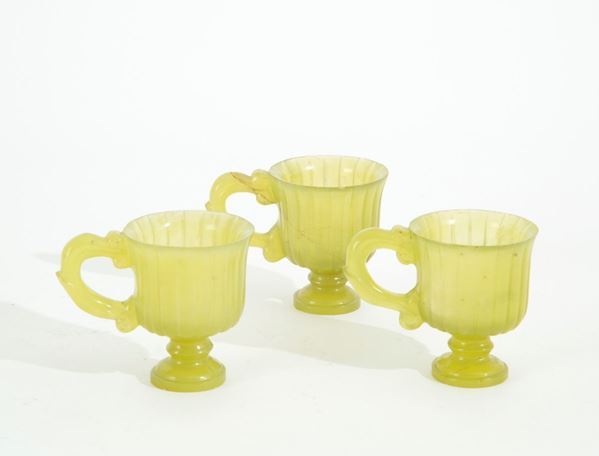 Three jade glasses