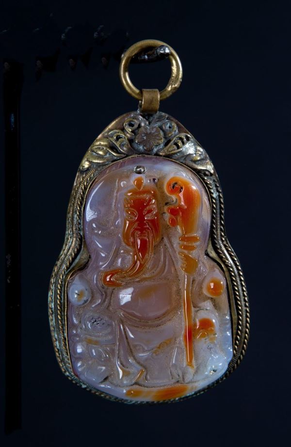 Pendente in giada "FIGURA TAOISTA"