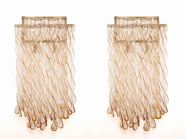 AURELIANO TOSO - Pair of Elica wall lamps
