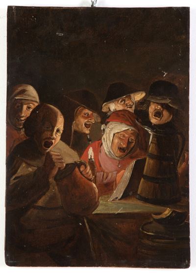 Dipinto "personaggi in Osteria"