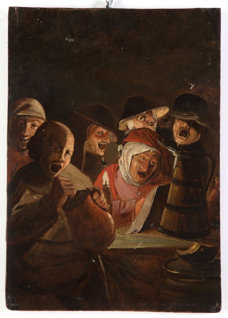 Dipinto "personaggi in Osteria"