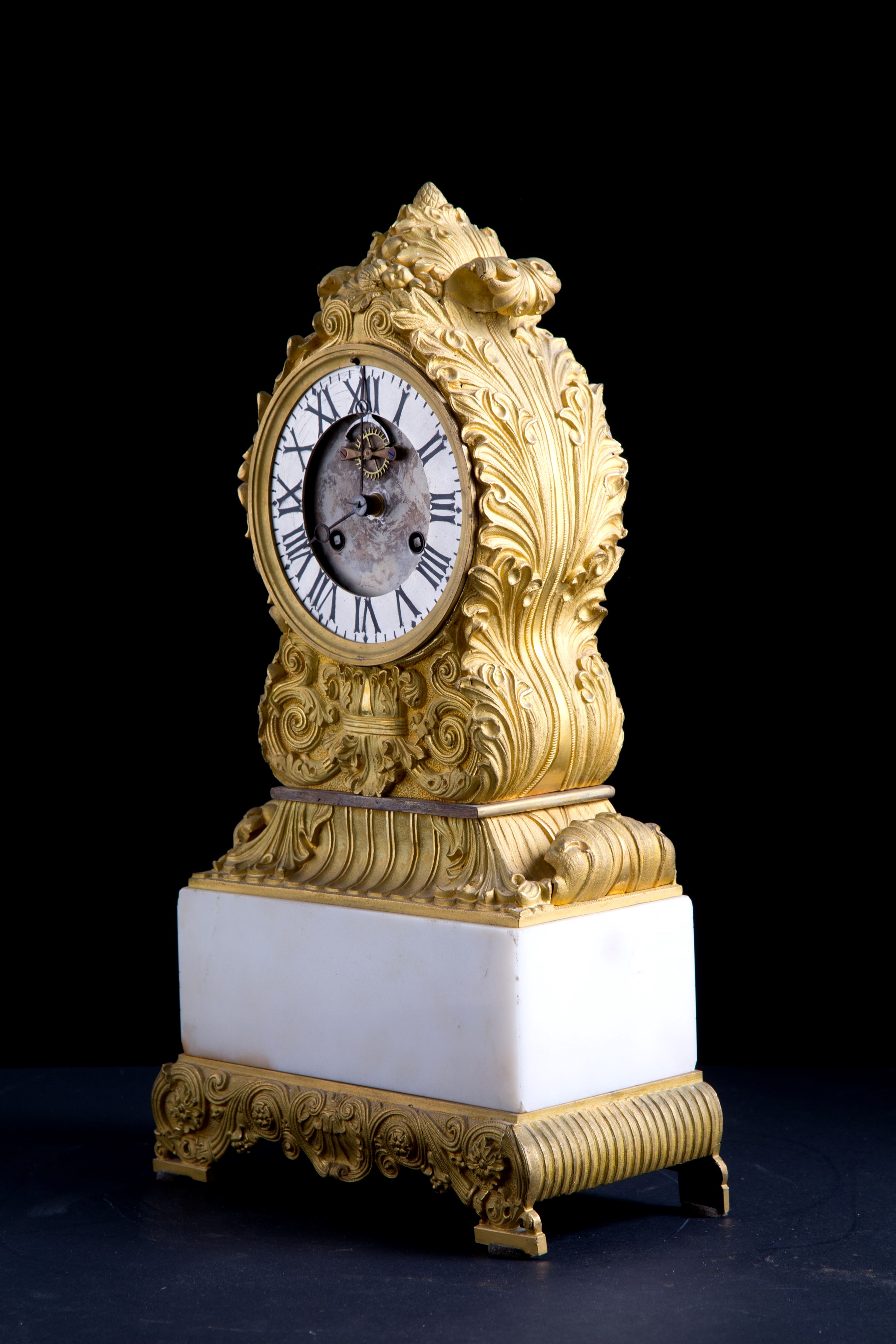 Orologio da tavolo in bronzo e marmo