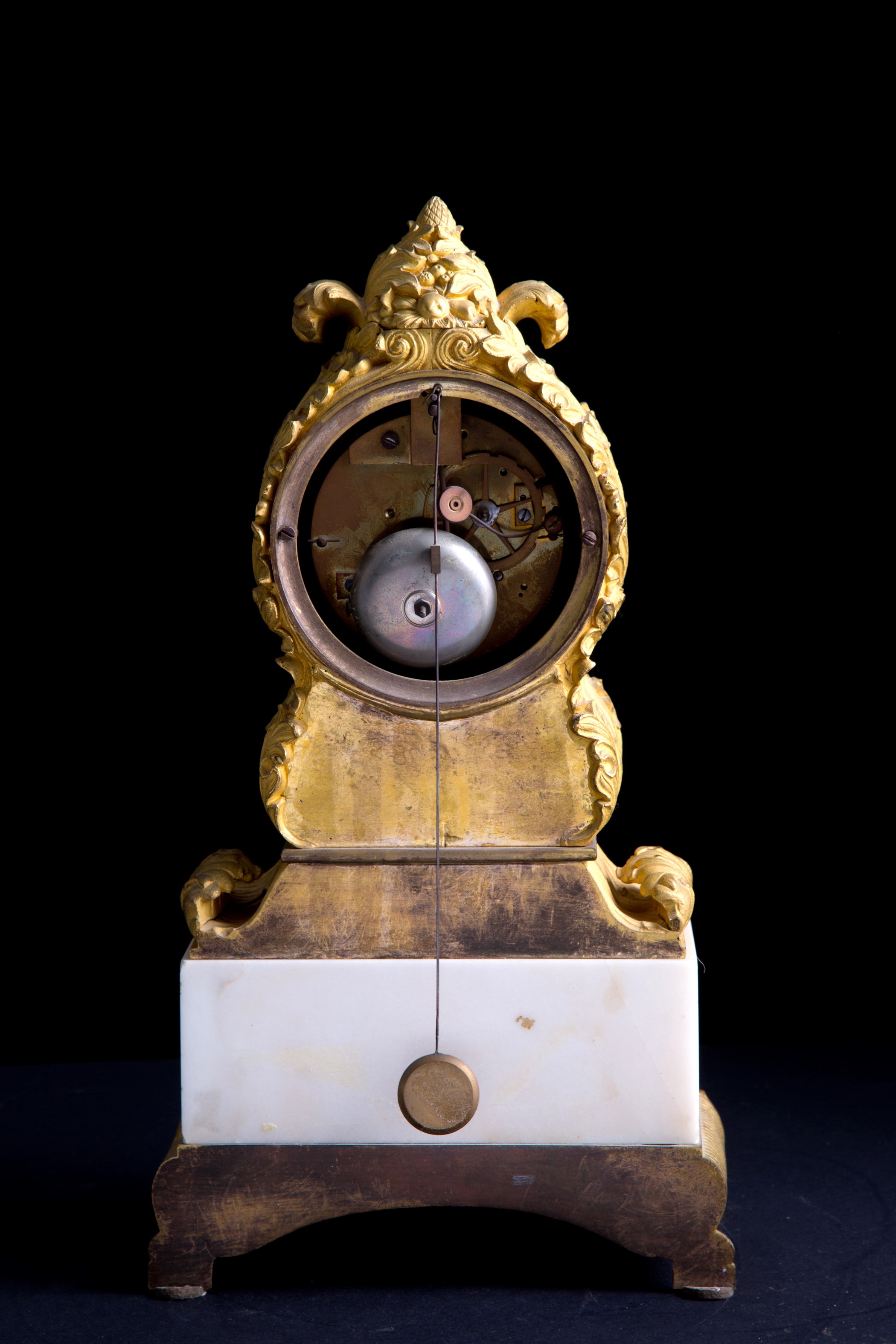 Orologio da tavolo in bronzo e marmo