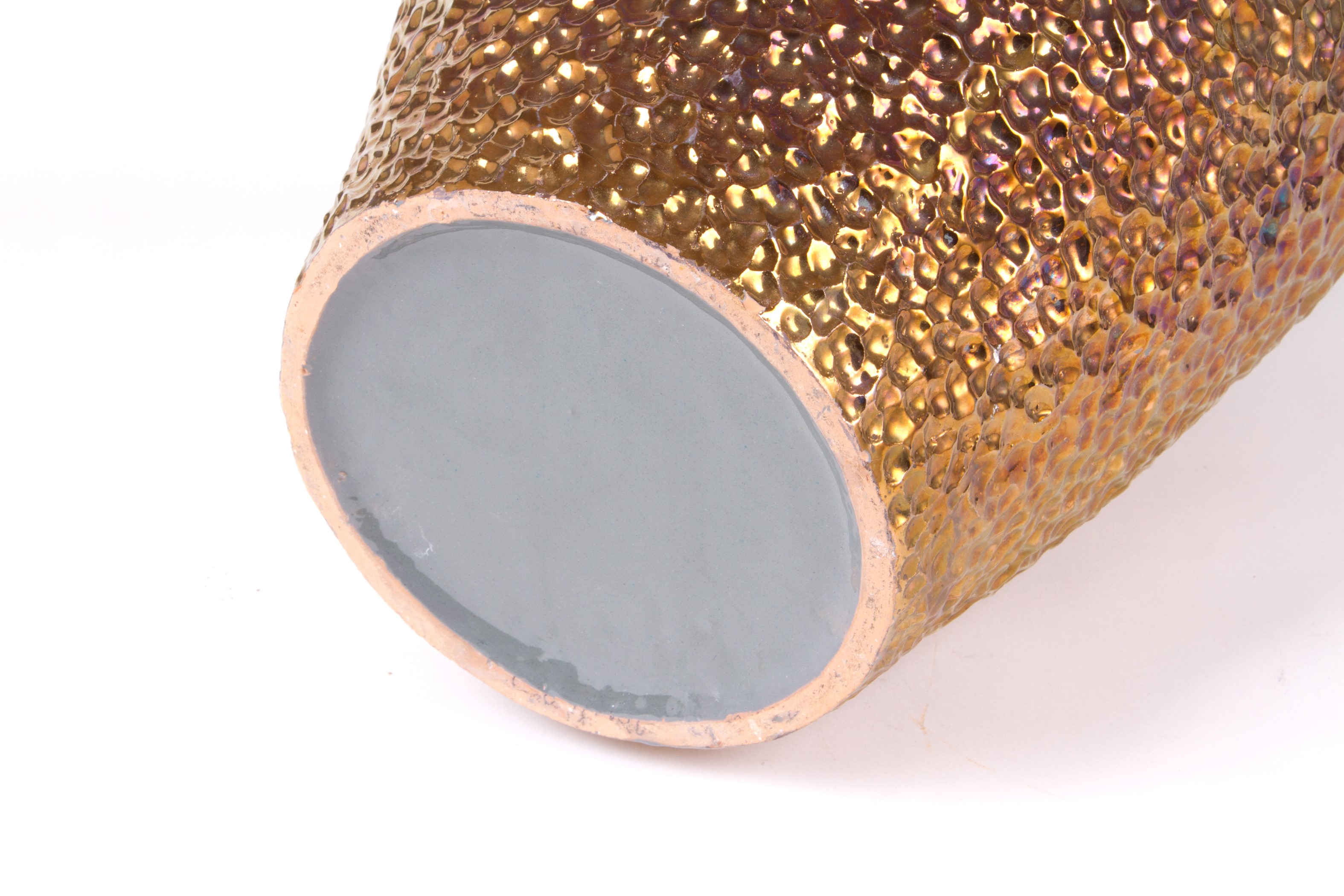 Vaso ceramica oro con granchi