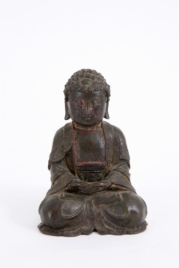 Scultura in bronzo "BUDDHA SEDUTO"