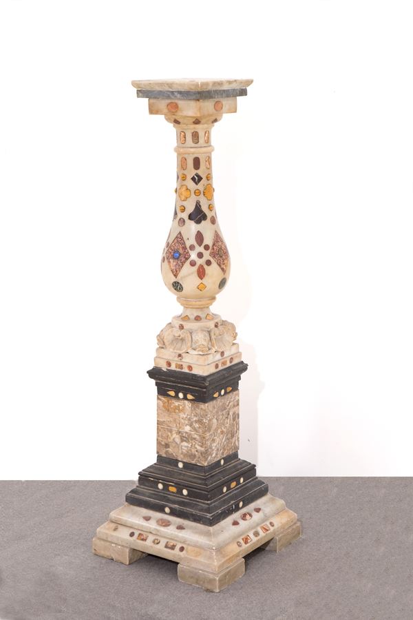 Column in marble and hard stones