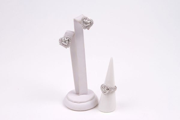 Parure con diamanti taglio cuore