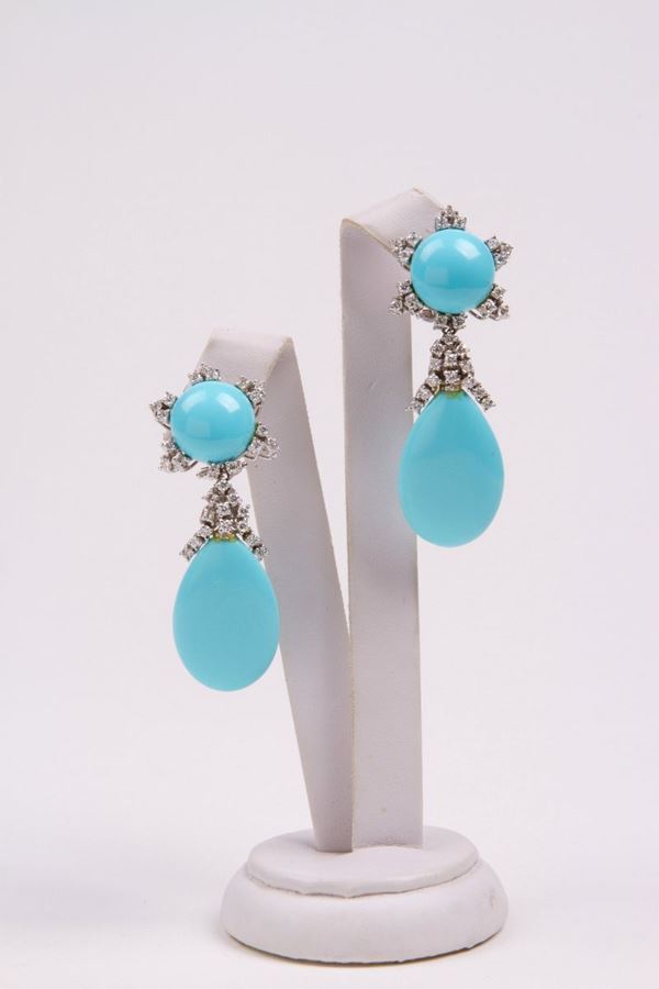Turquoise paste earrings