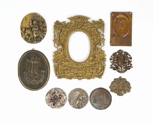 A frame and eight plaques  - Auction Milano Decor n° 87 - Viscontea Casa d'Aste