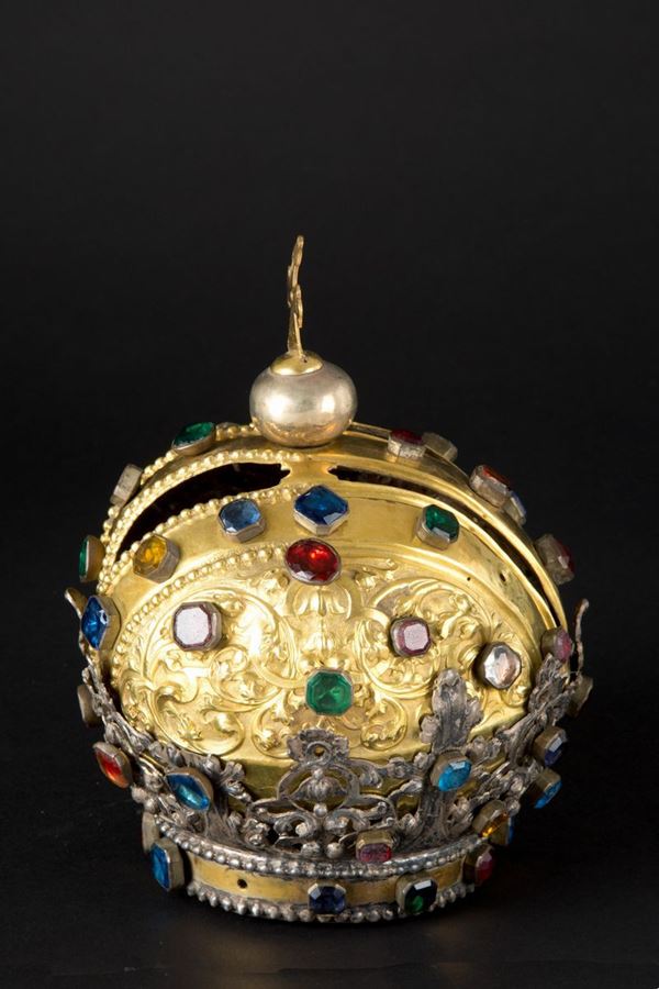 Gold and silver metal crown - Auction Milano Decor n° 87 - Viscontea Casa  d'Aste